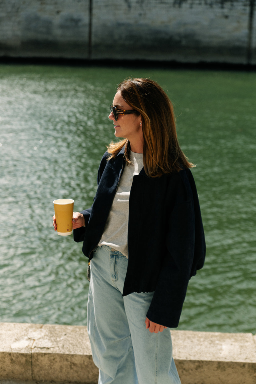 Aurora suede jacket navy