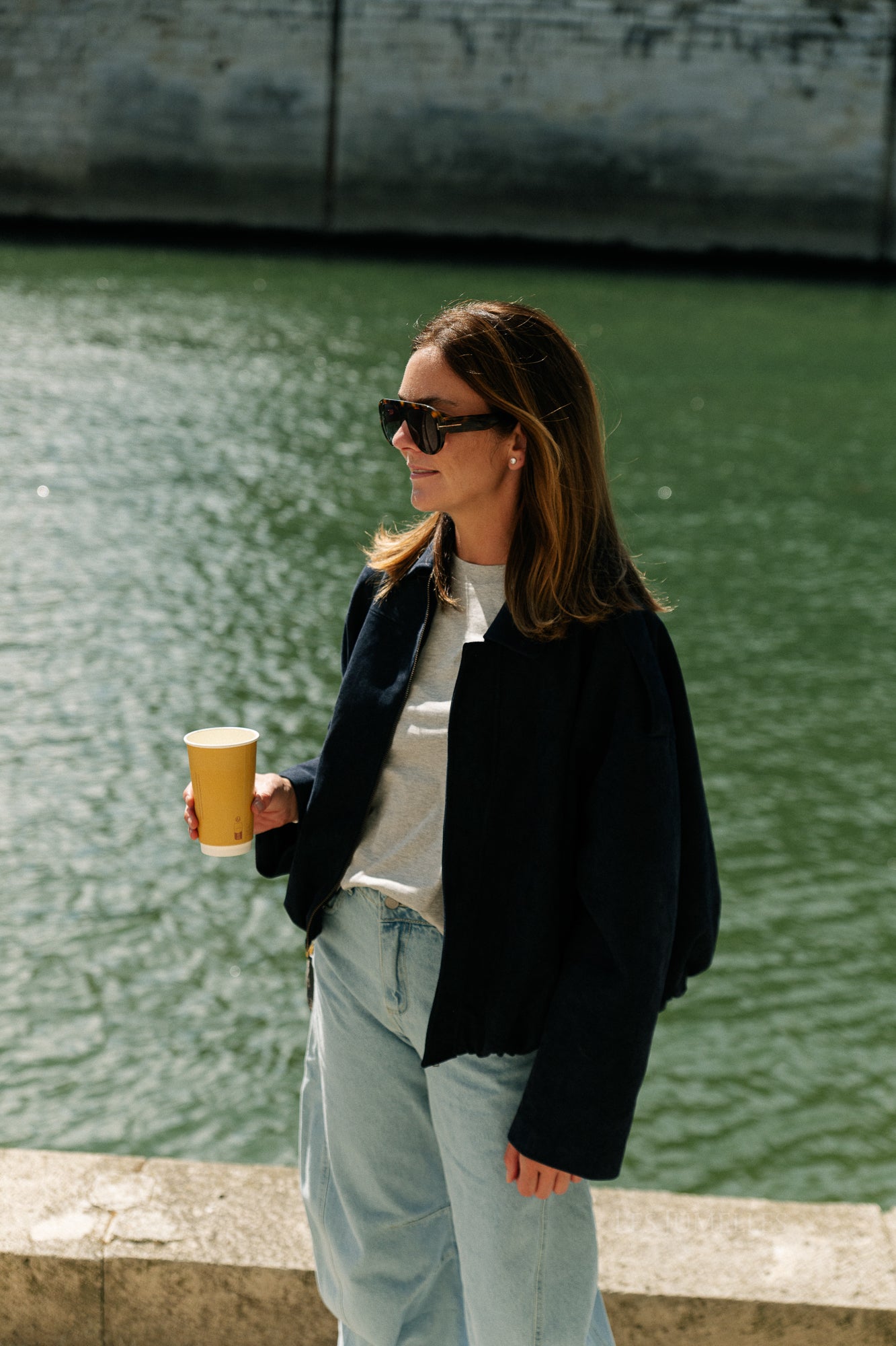 Aurora suede jacket navy