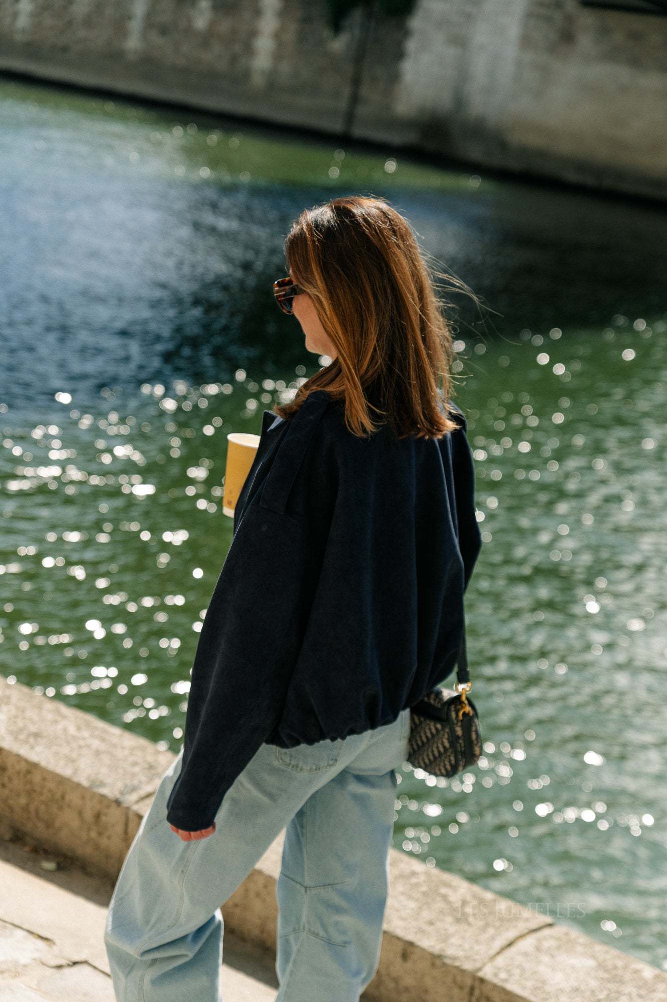 Aurora suede jacket navy