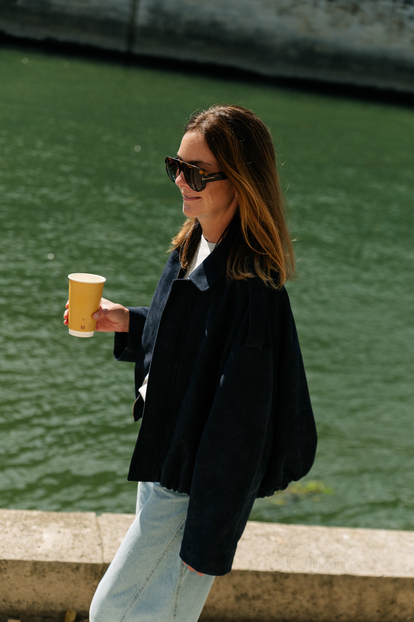 Aurora suede jacket navy