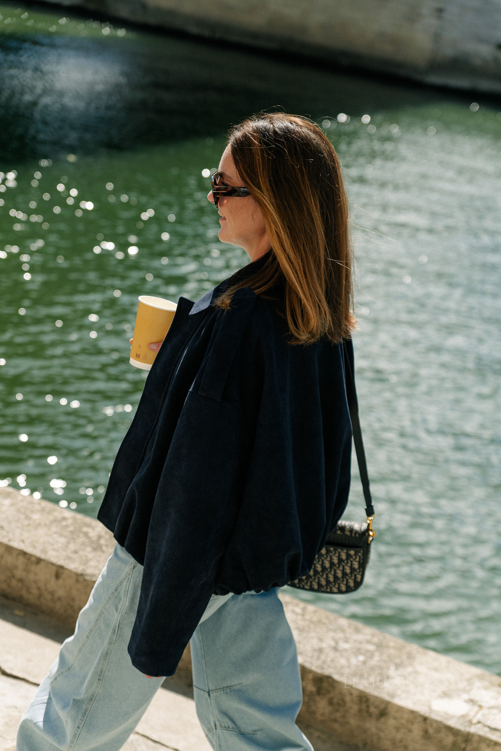 Aurora suede jacket navy