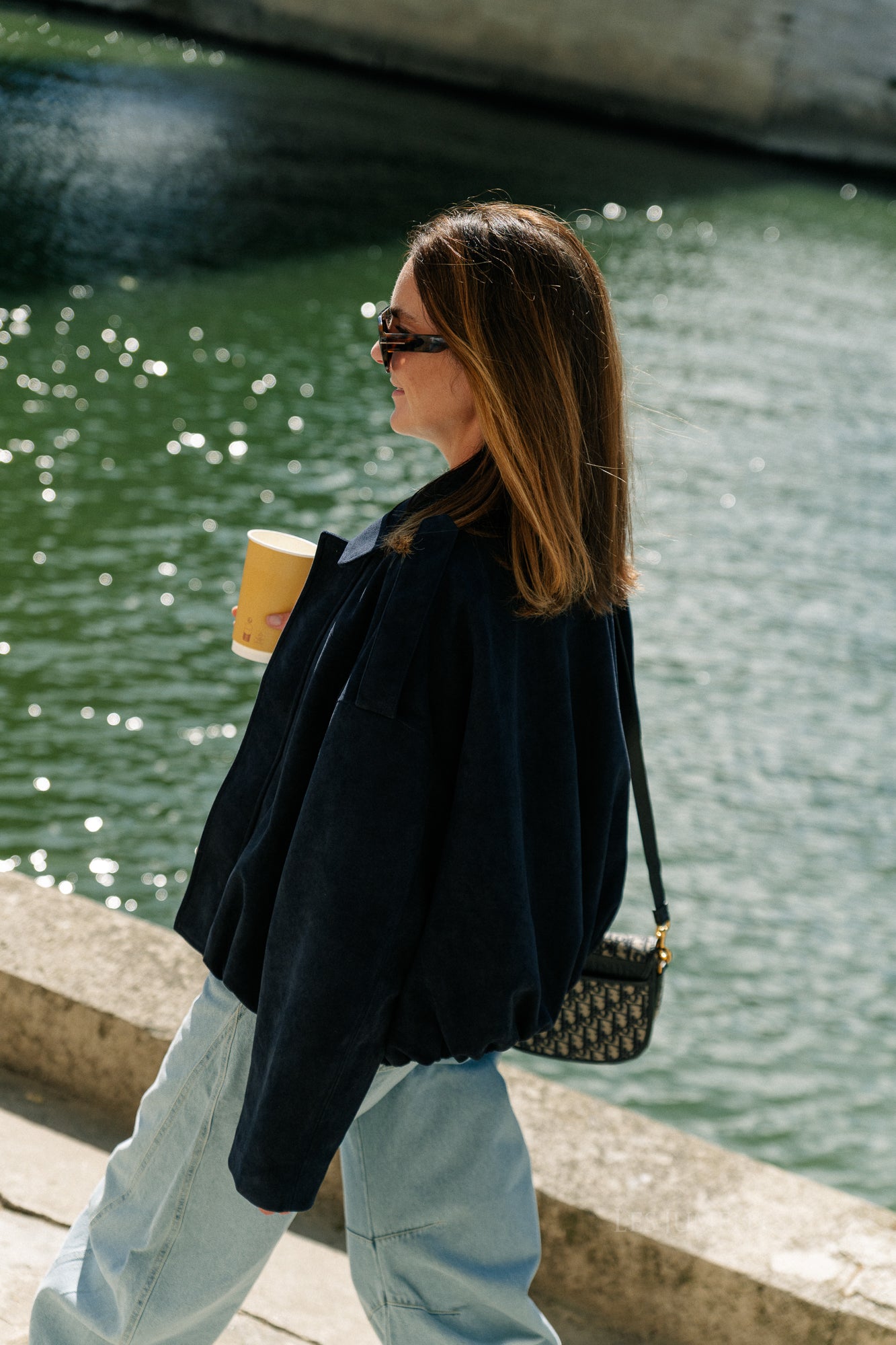 Aurora suede jacket navy