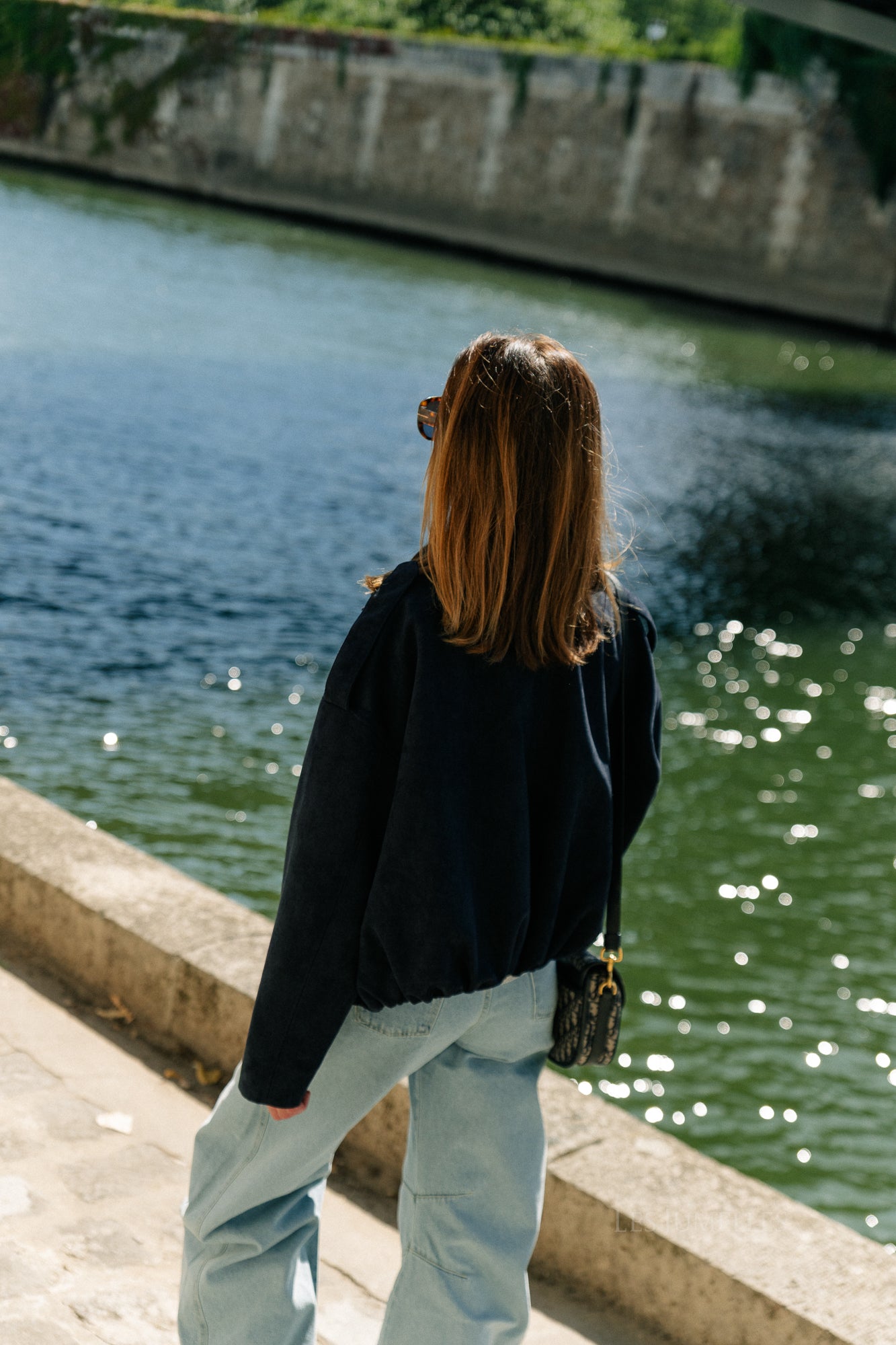 Aurora suede jacket navy
