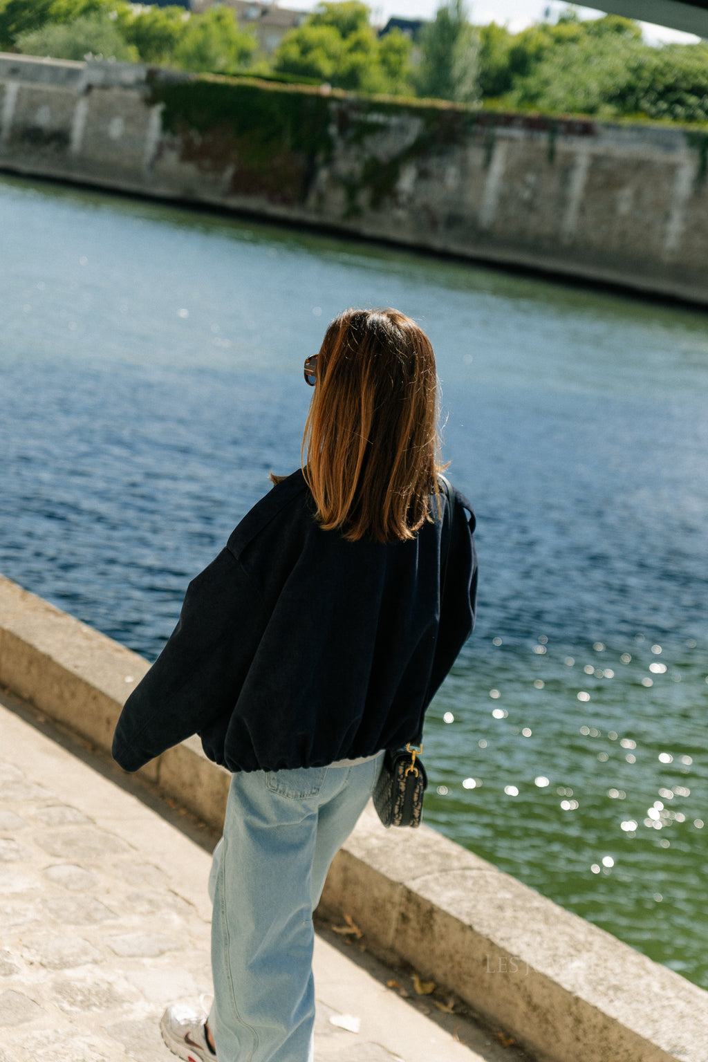 Aurora suede jacket navy