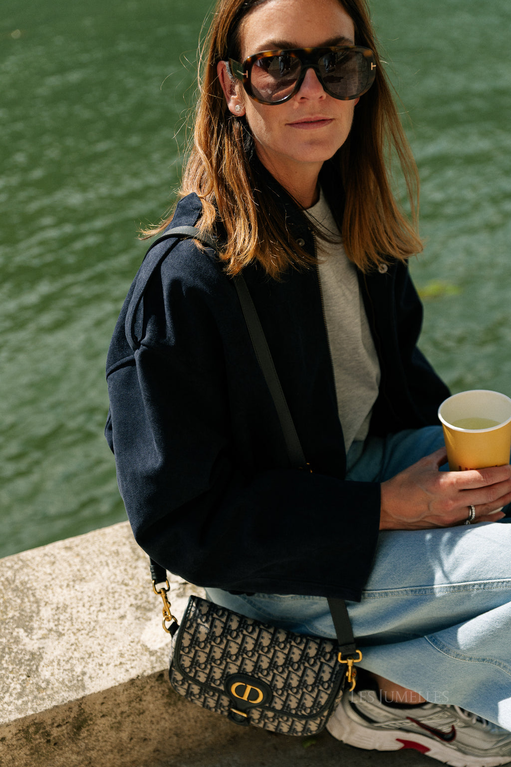 Aurora suede jacket navy