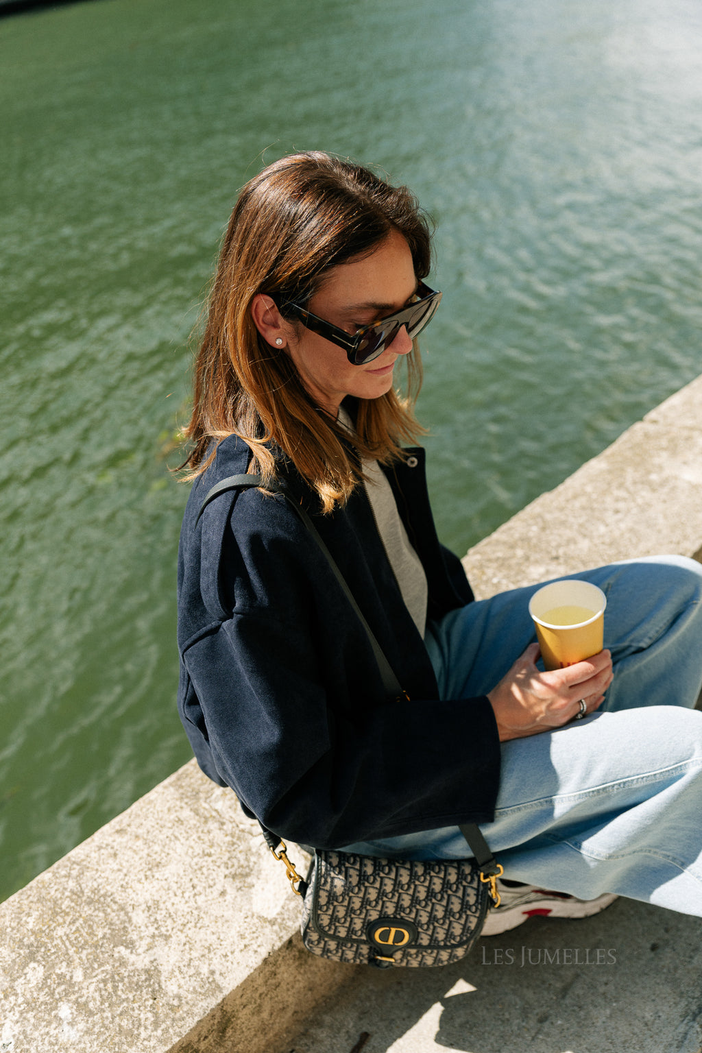 Aurora suede jacket navy