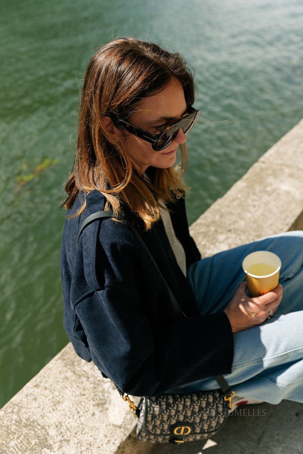 Aurora suede jacket navy