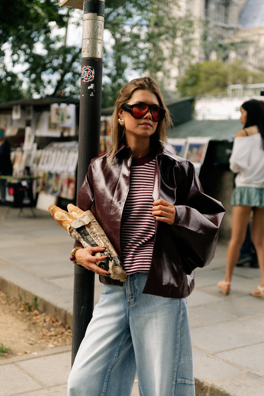 Jodie PU jacket burgundy