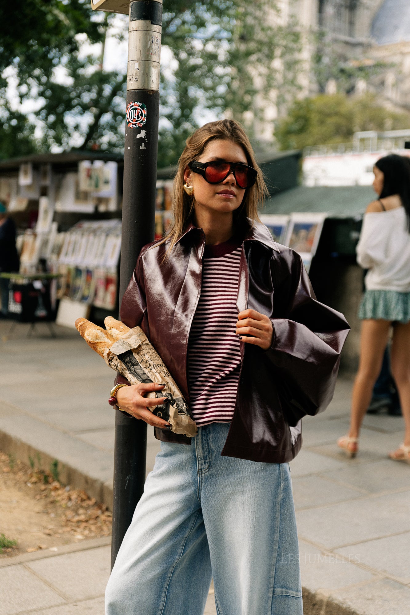 Jodie PU jacket burgundy