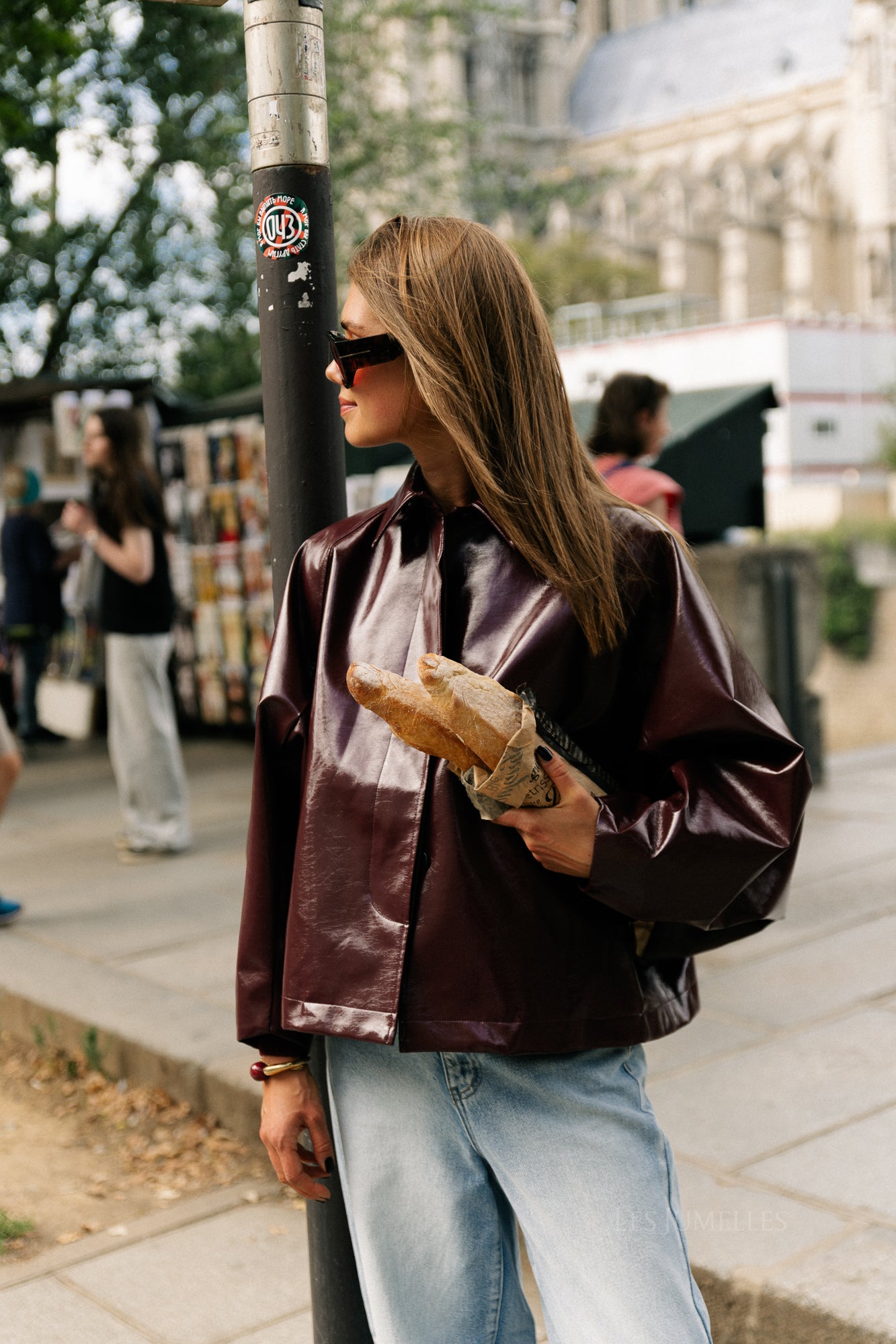 Jodie PU jacket burgundy