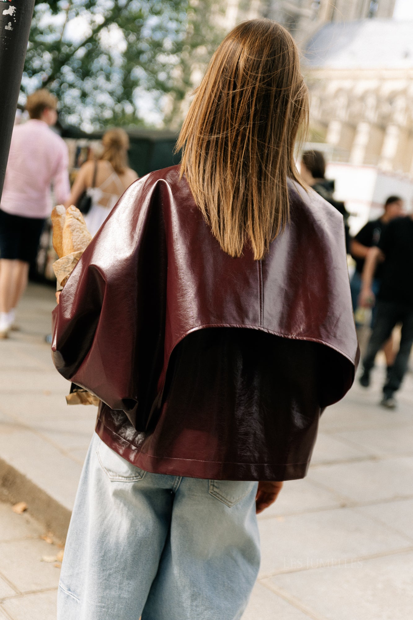 Jodie PU jacket burgundy