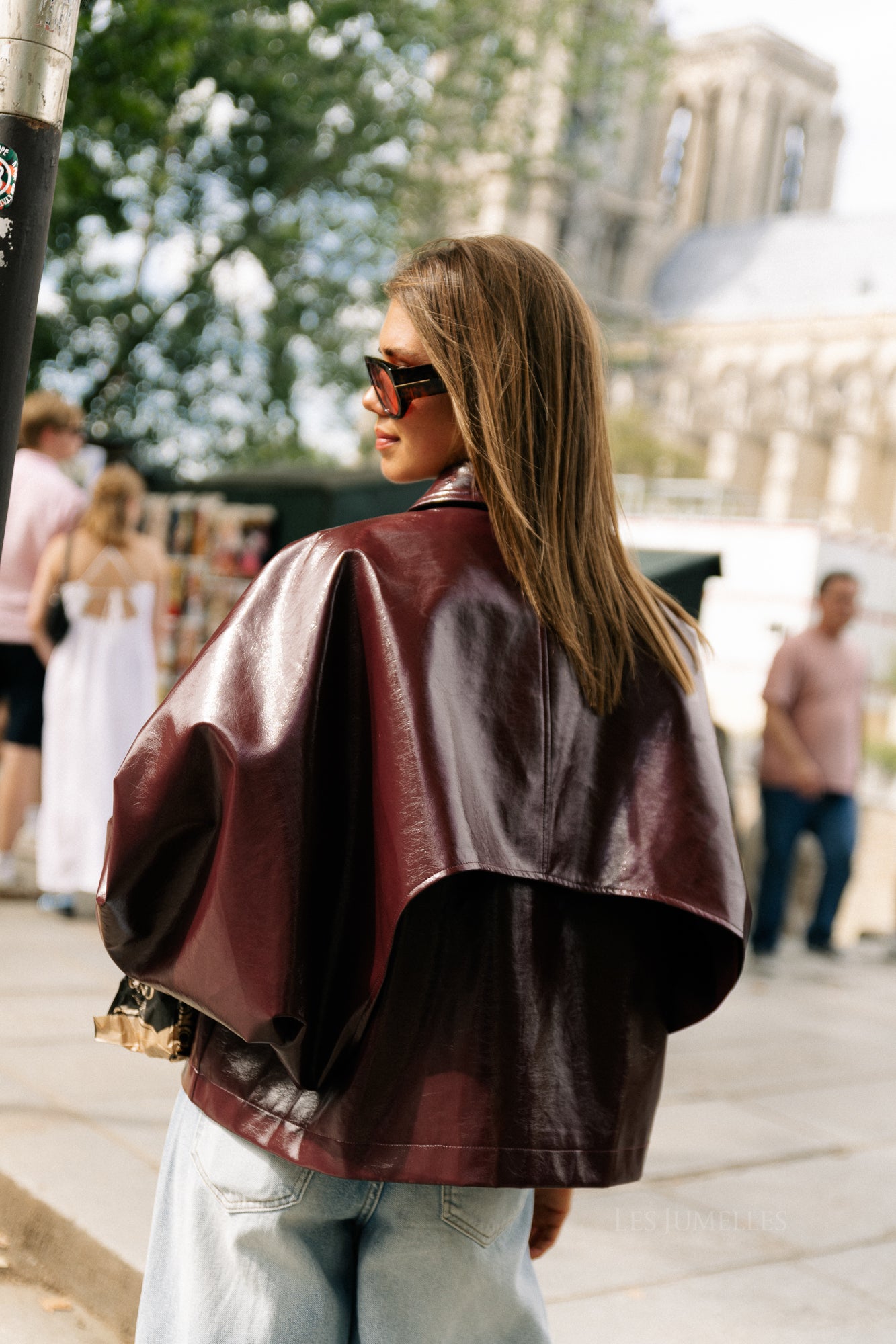 Jodie PU jacket burgundy