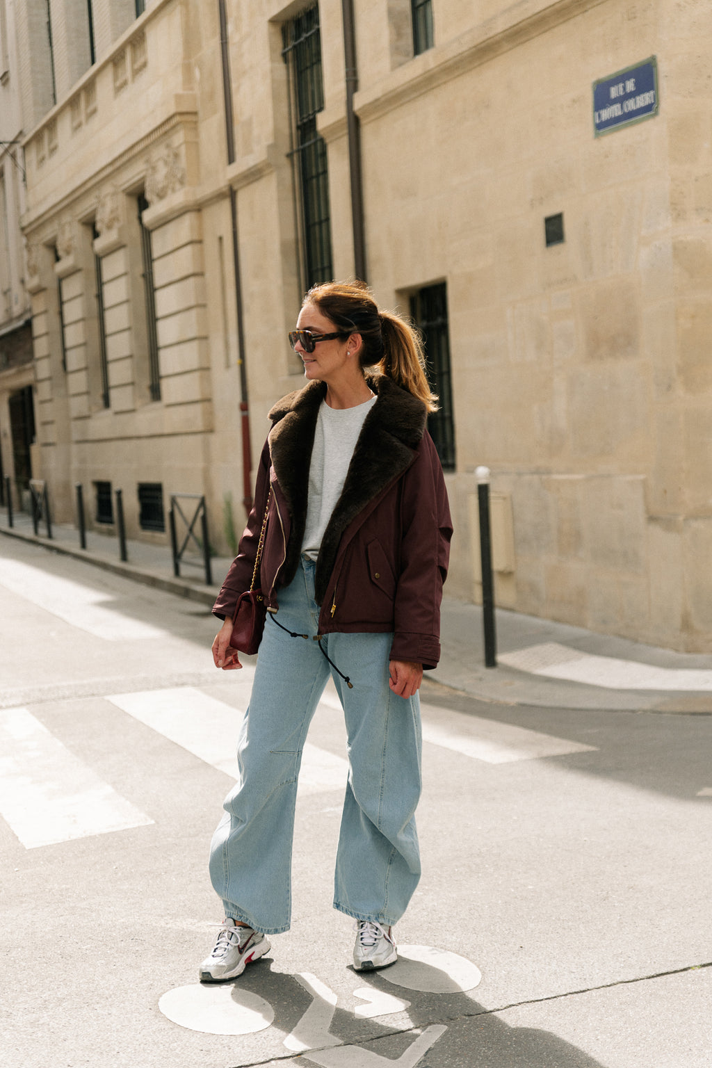 Laurie aviator jacket aubergine