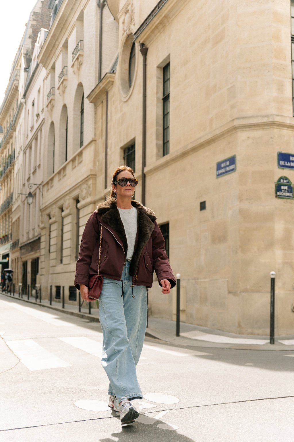 Laurie aviator jacket aubergine