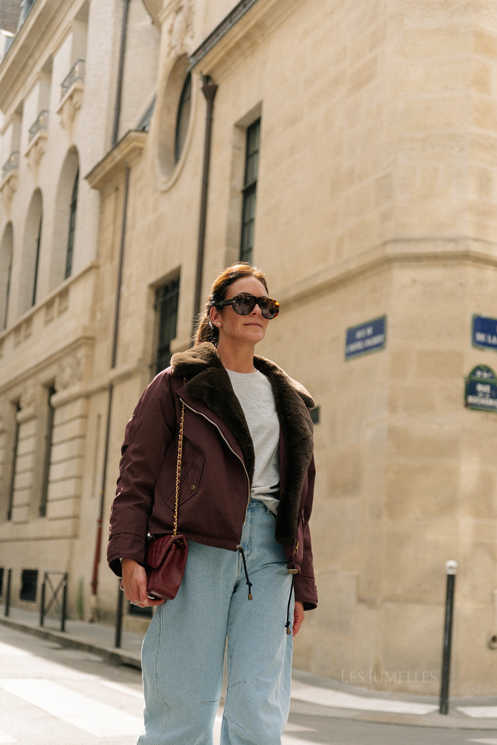 Laurie aviator jacket aubergine