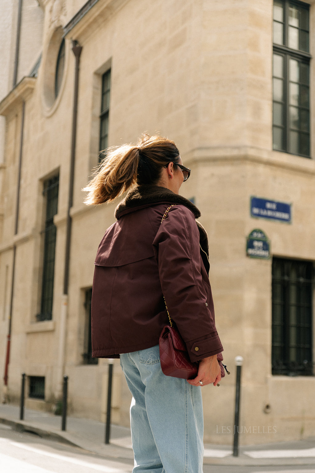 Laurie aviator jacket aubergine