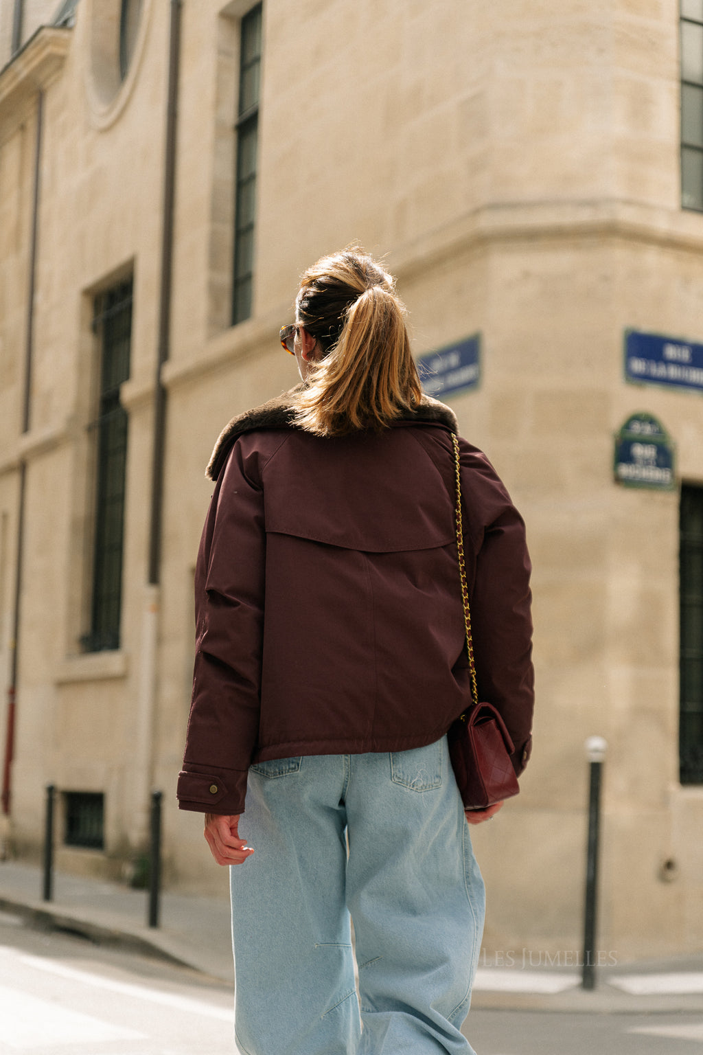Laurie aviator jacket aubergine