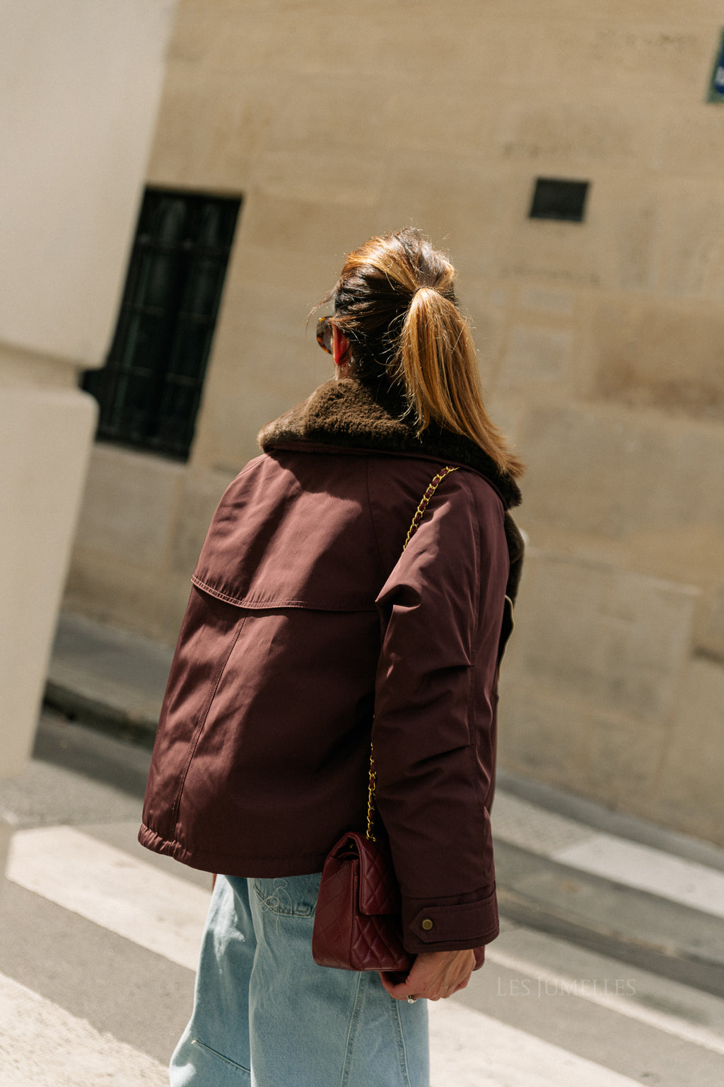 Laurie aviator jacket aubergine