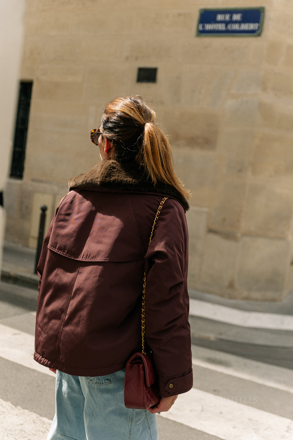 Laurie aviator jacket aubergine