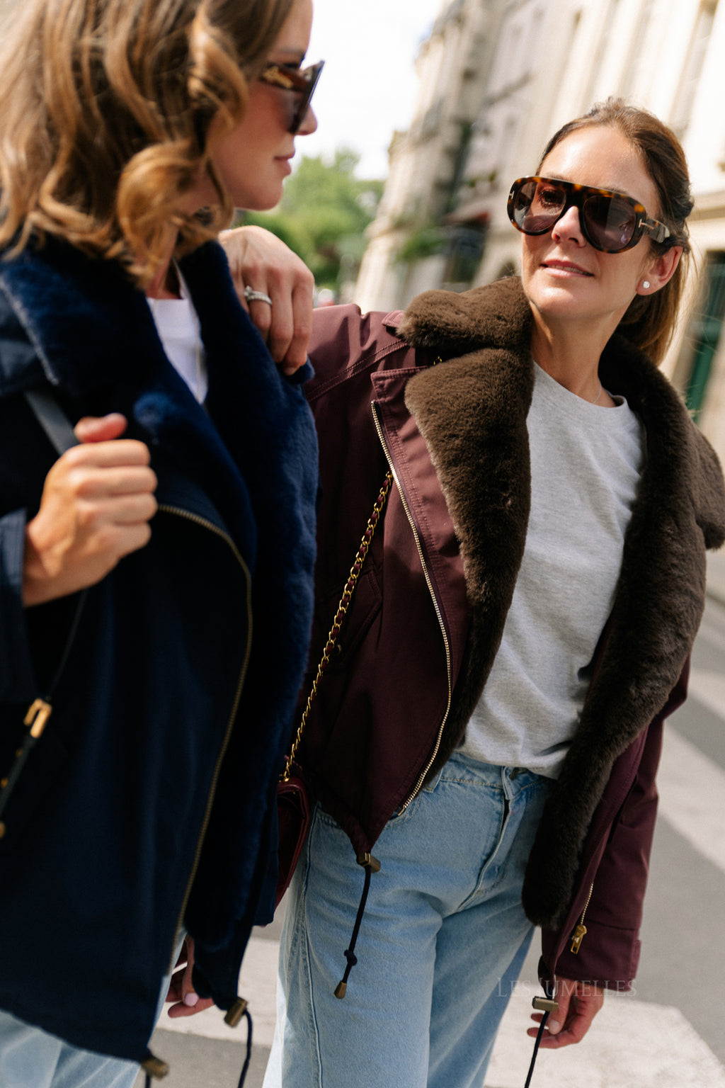 Laurie aviator jacket aubergine