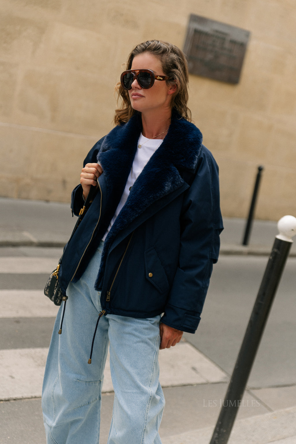 Laurie aviator jacket navy