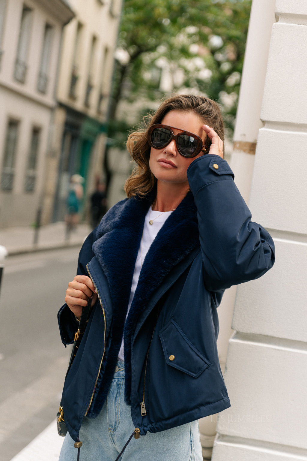 Laurie aviator jacket navy