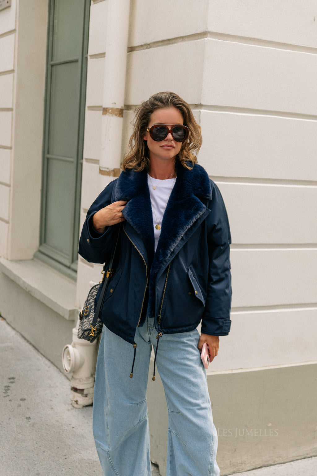 Laurie aviator jacket navy