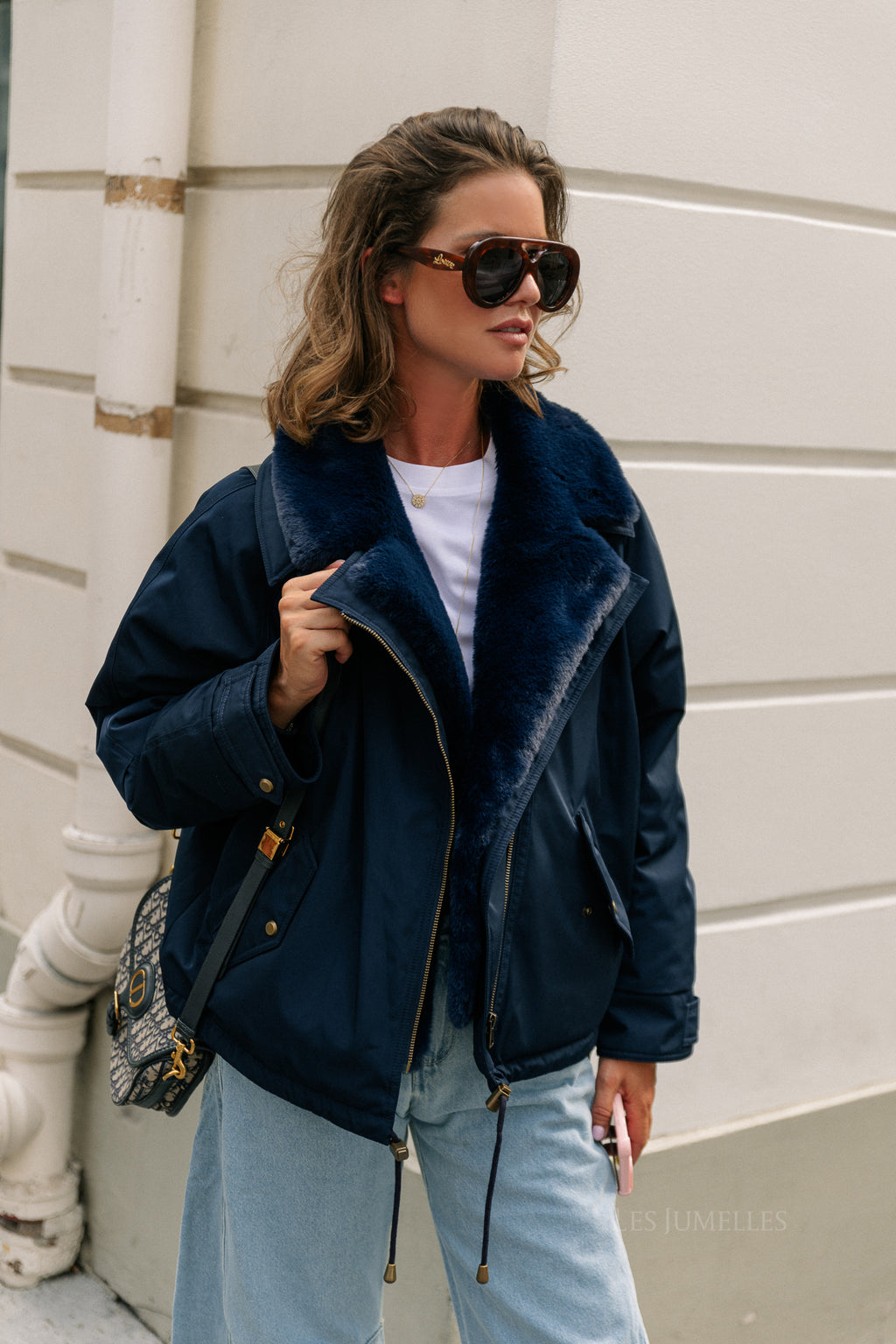 Laurie aviator jacket navy