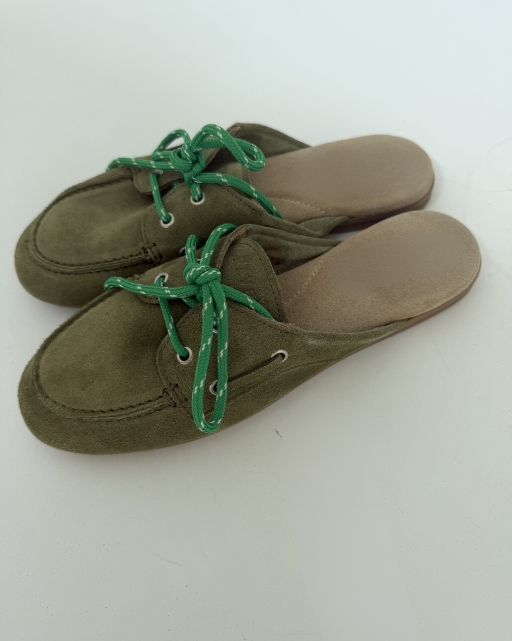 PAYAsma lace loafers bamboo green