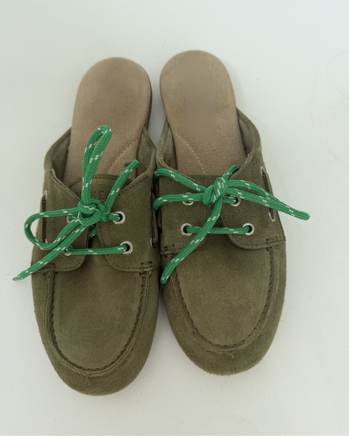 PAYAsma lace loafers bamboo green