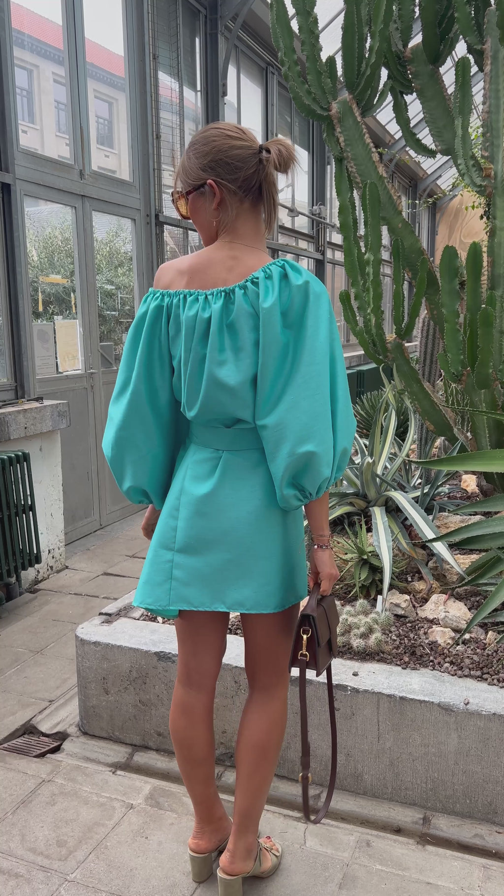 Ella off shoulder dress turquoise
