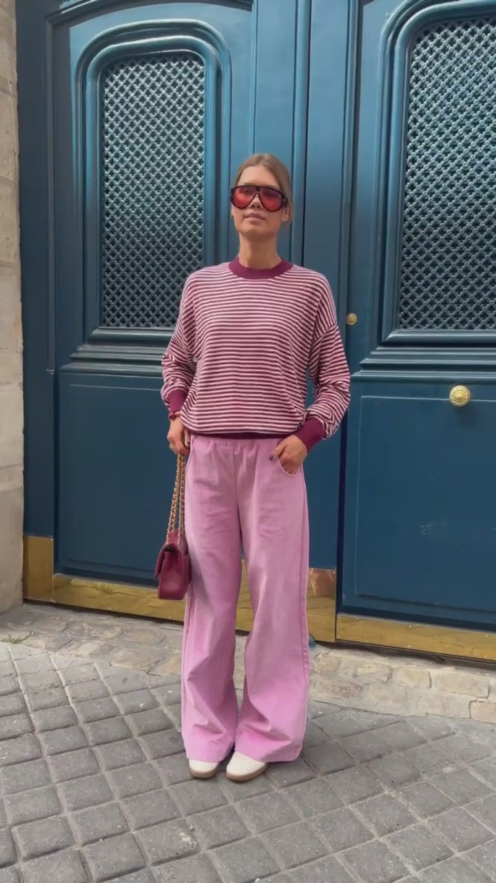 Norma wide velvet pants orchid