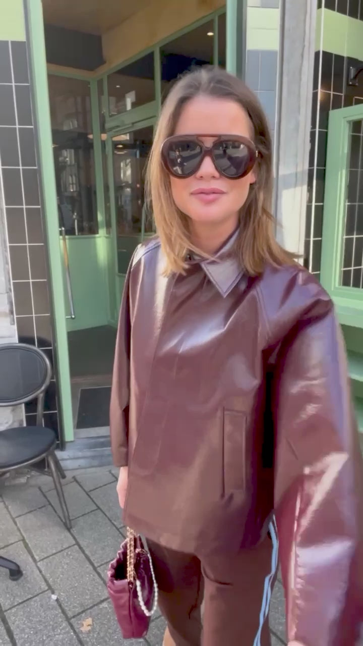 Jodie PU jacket burgundy