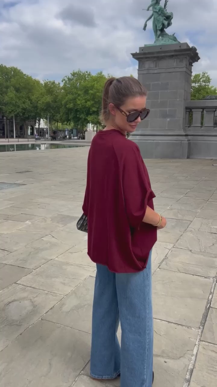 T-shirt Jeanne bordeaux