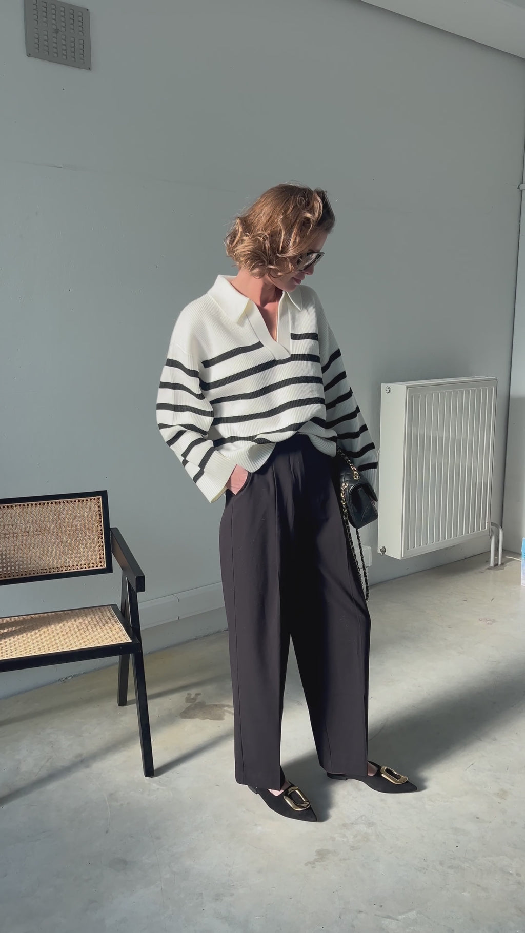 Taria jumper black and antique white