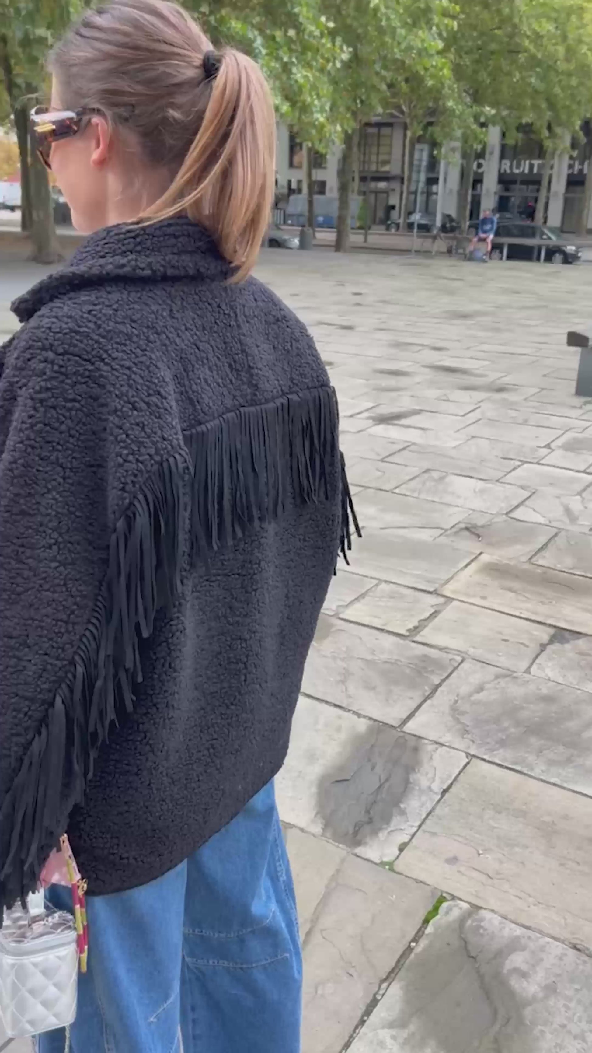 YASFina LS fringe jacket black