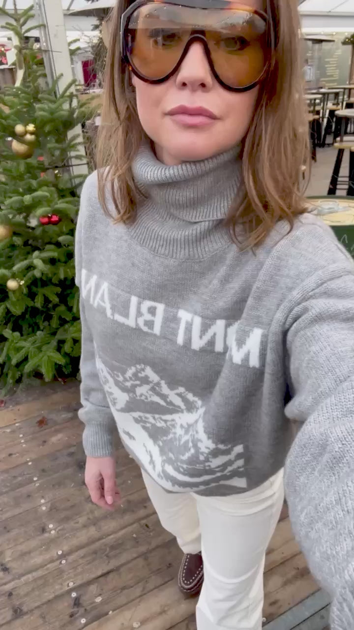 Mont Blanc knitted jumper grey