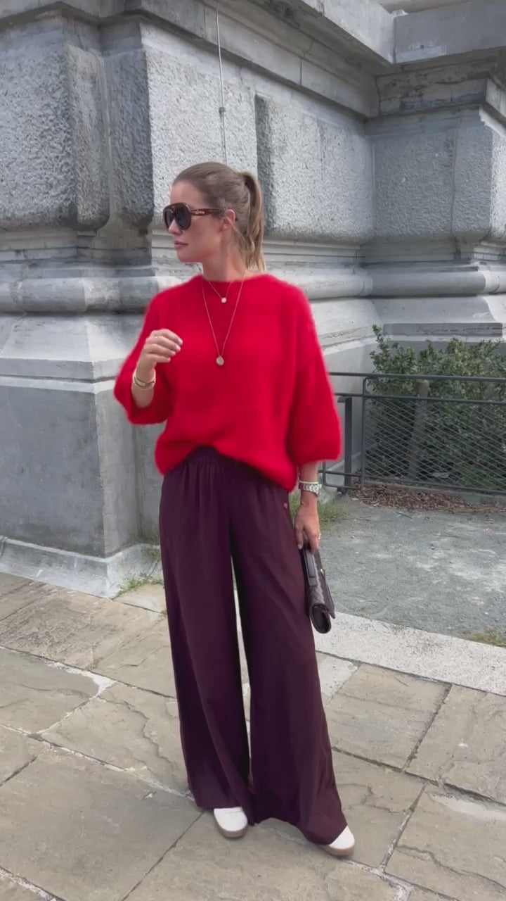 Elsie knitted jumper red