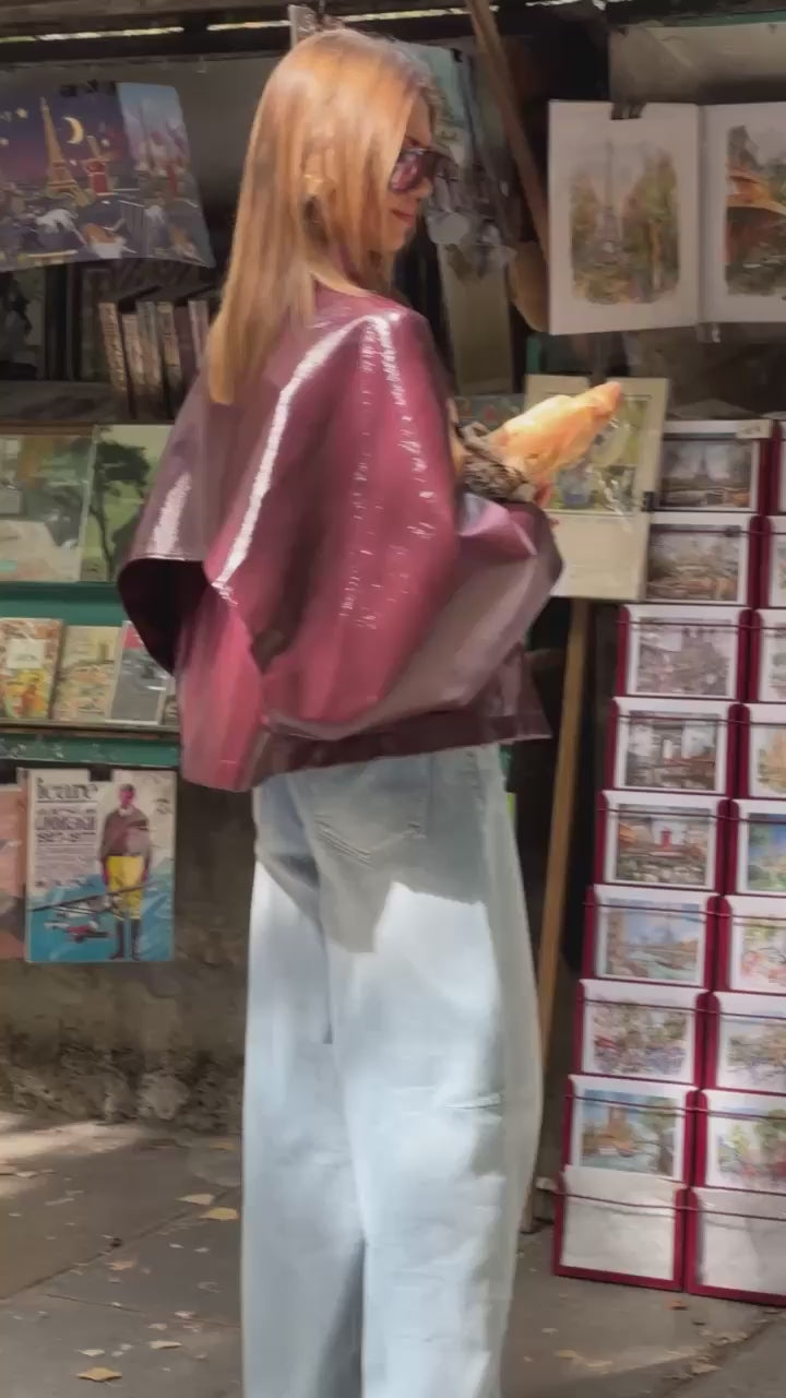 Jodie PU jacket burgundy