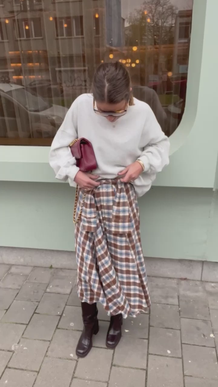 Martha checkered skirt brown/blue