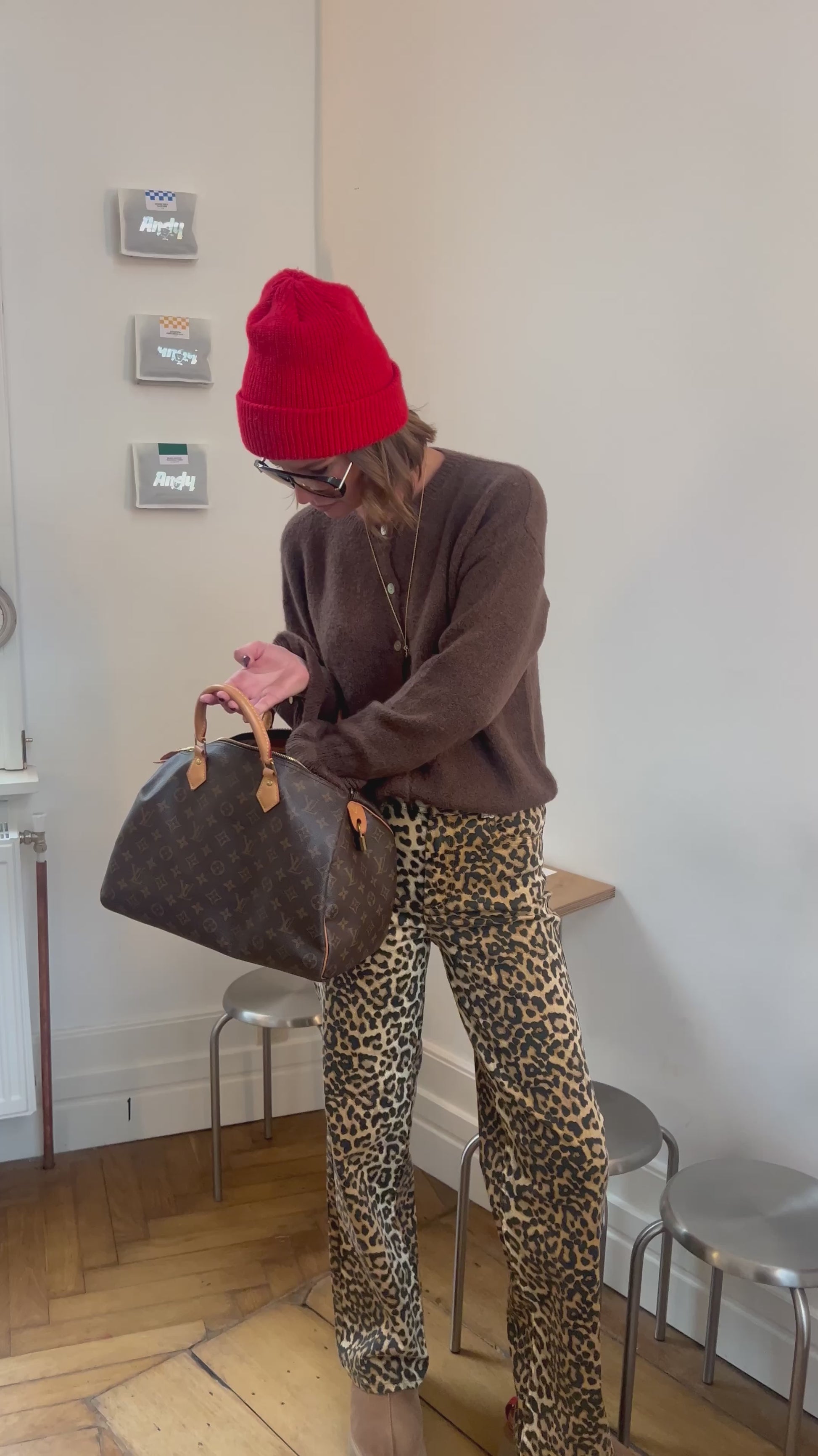 YASLeonora HW denim jean léopard