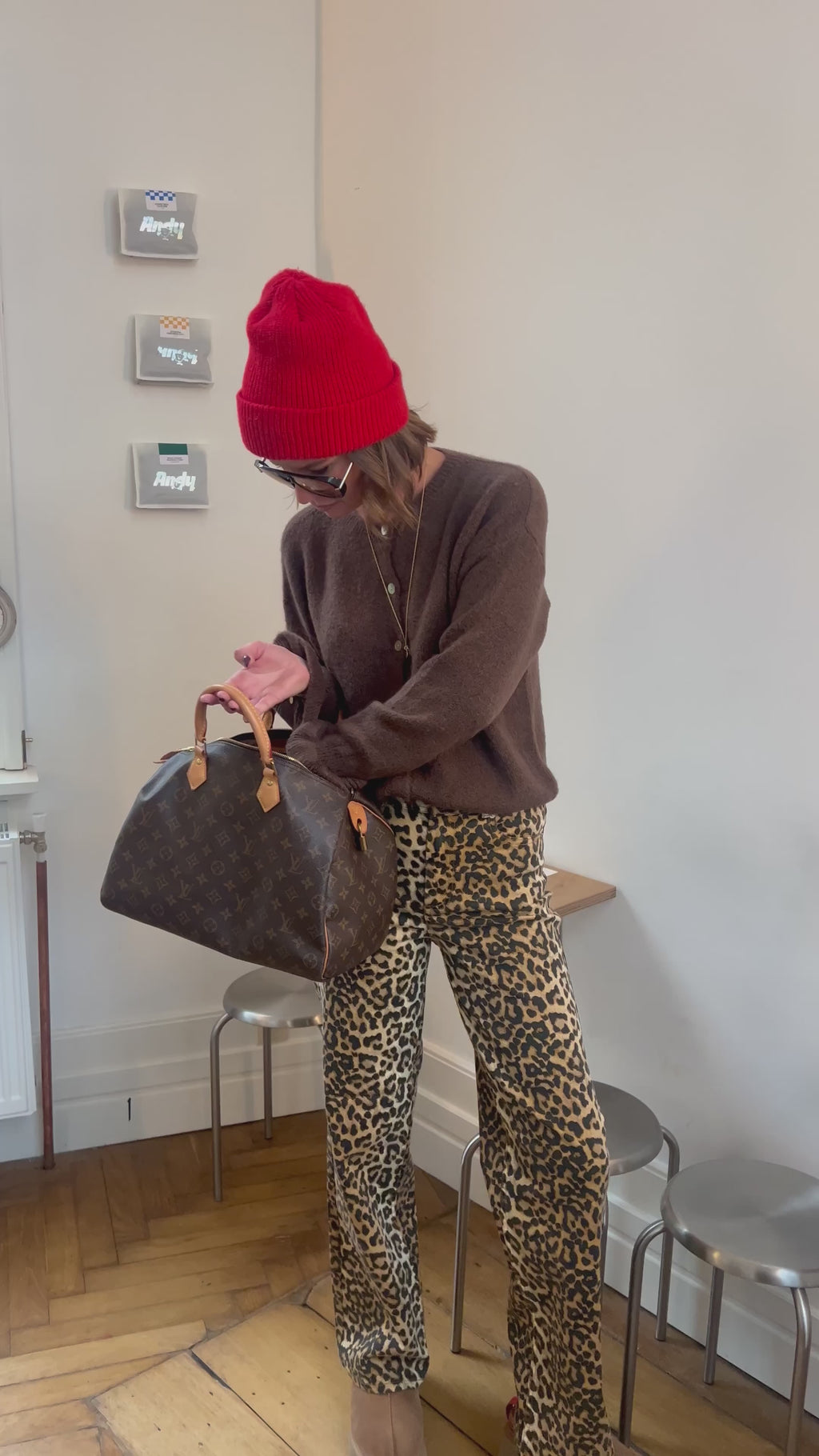 YASLeonora HW denim jean léopard