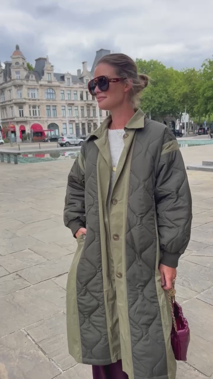 Axelle quilted coat khaki