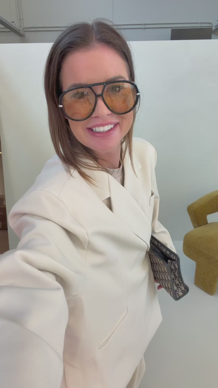 Chloe oversized blazer eggshell