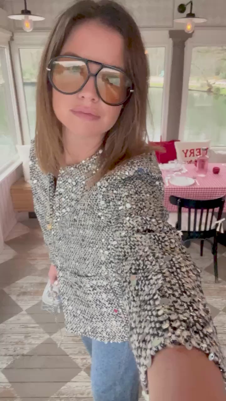 Vivian sequin jacket black/white