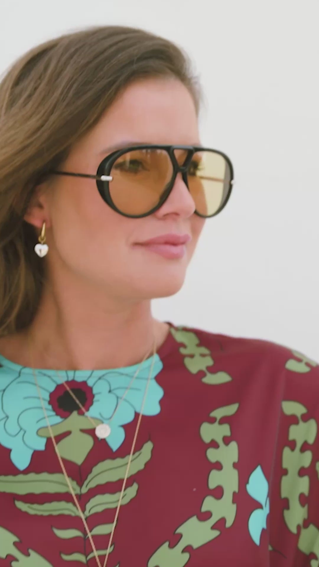 Poppy printed dress - burgundy/turquoise