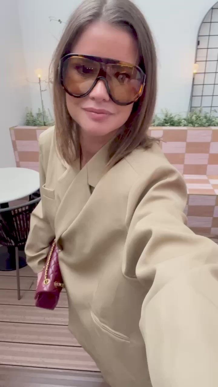 Blazer oversize Chloé beige foncé