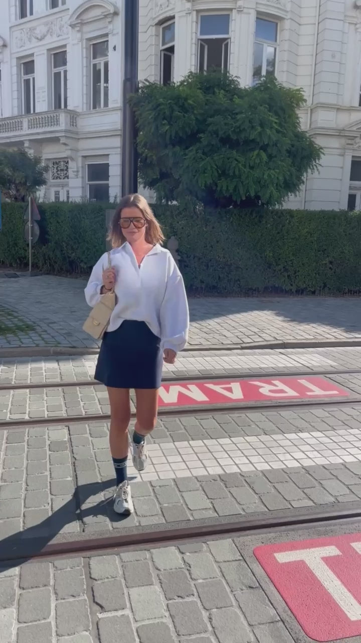 Pepper polo-style sweatshirt light grey melange