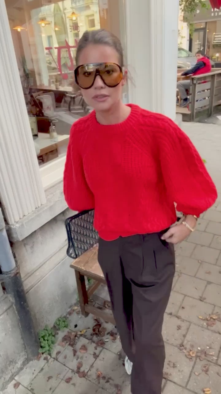 YASNansa LS knit pullover fiery red