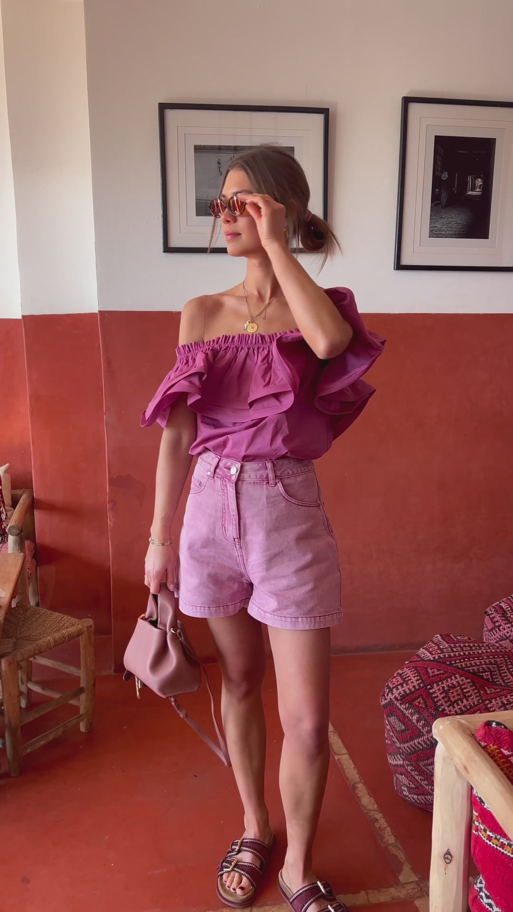 Rhea one shoulder top rosebud